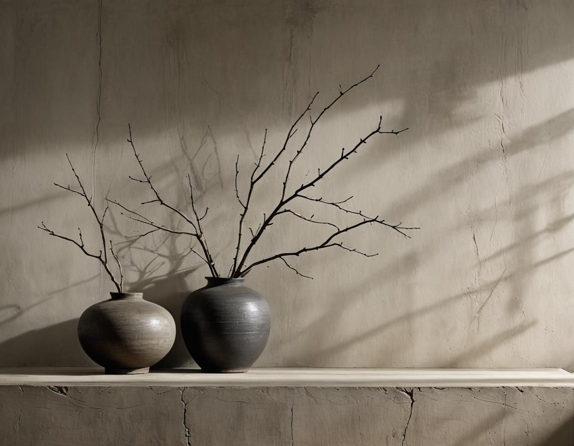 Wabi-Sabi Still Life with Light and Shadow