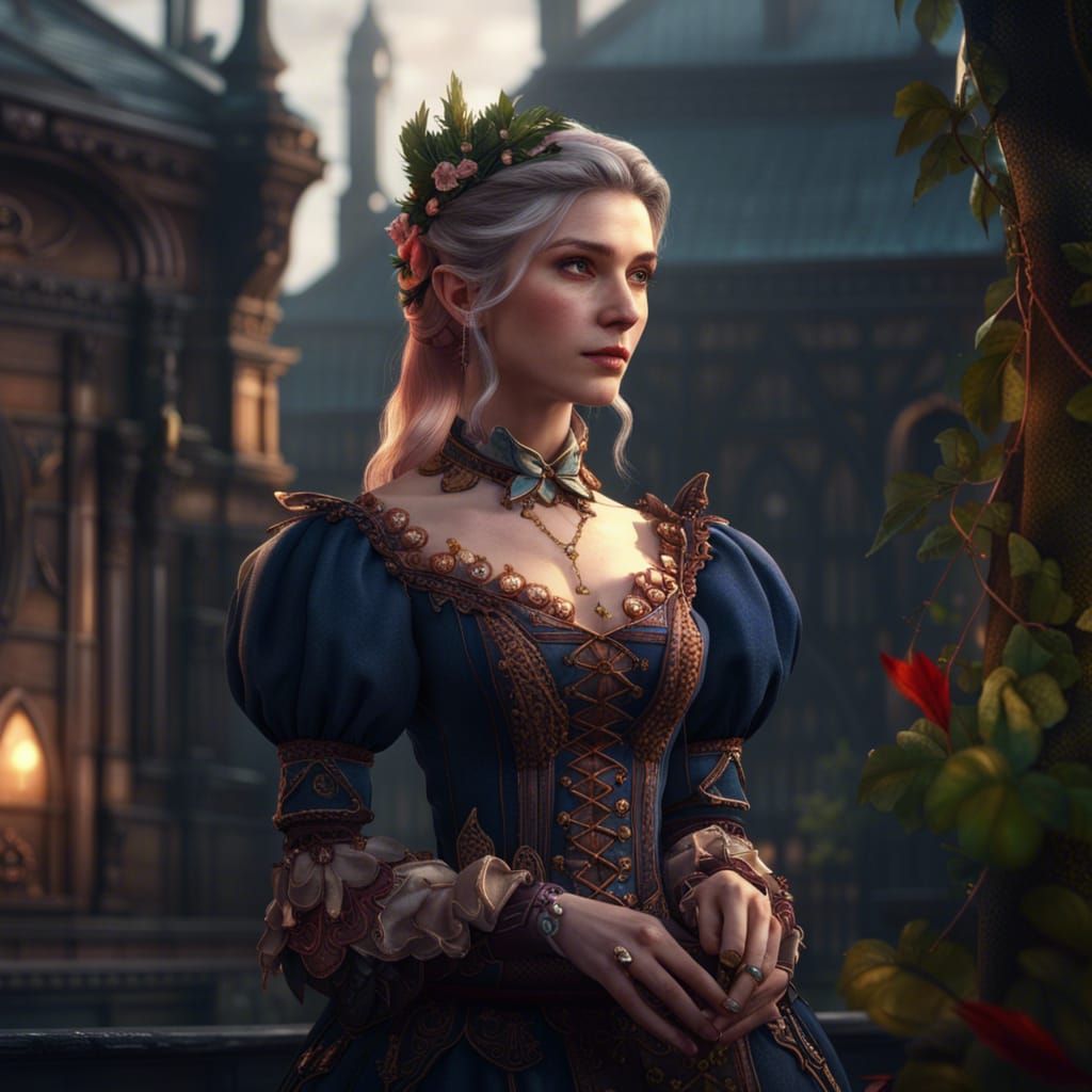 Victorian Elf: Detailed Fantasy Concept Art