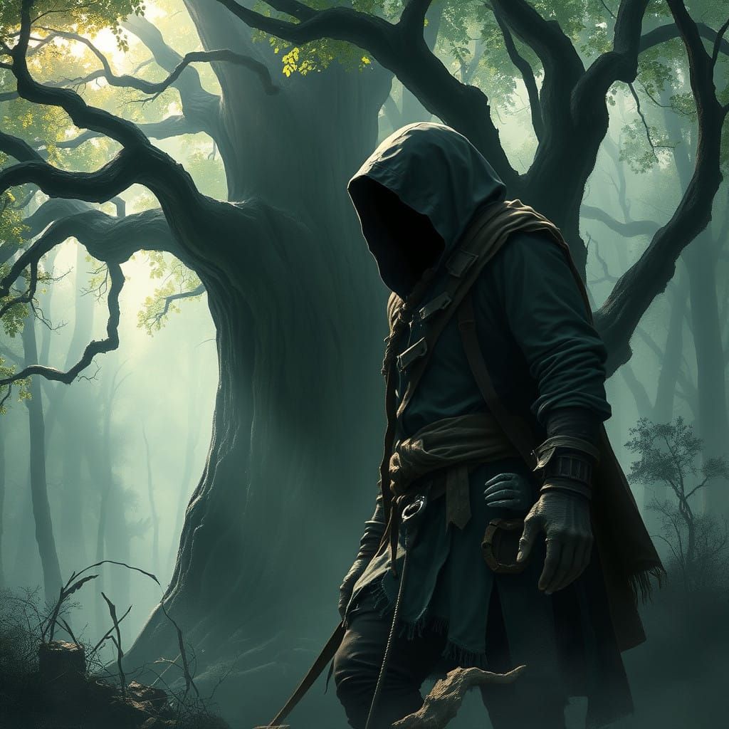 Eerie Woodland Stalker in Dark, Moody Landscapes