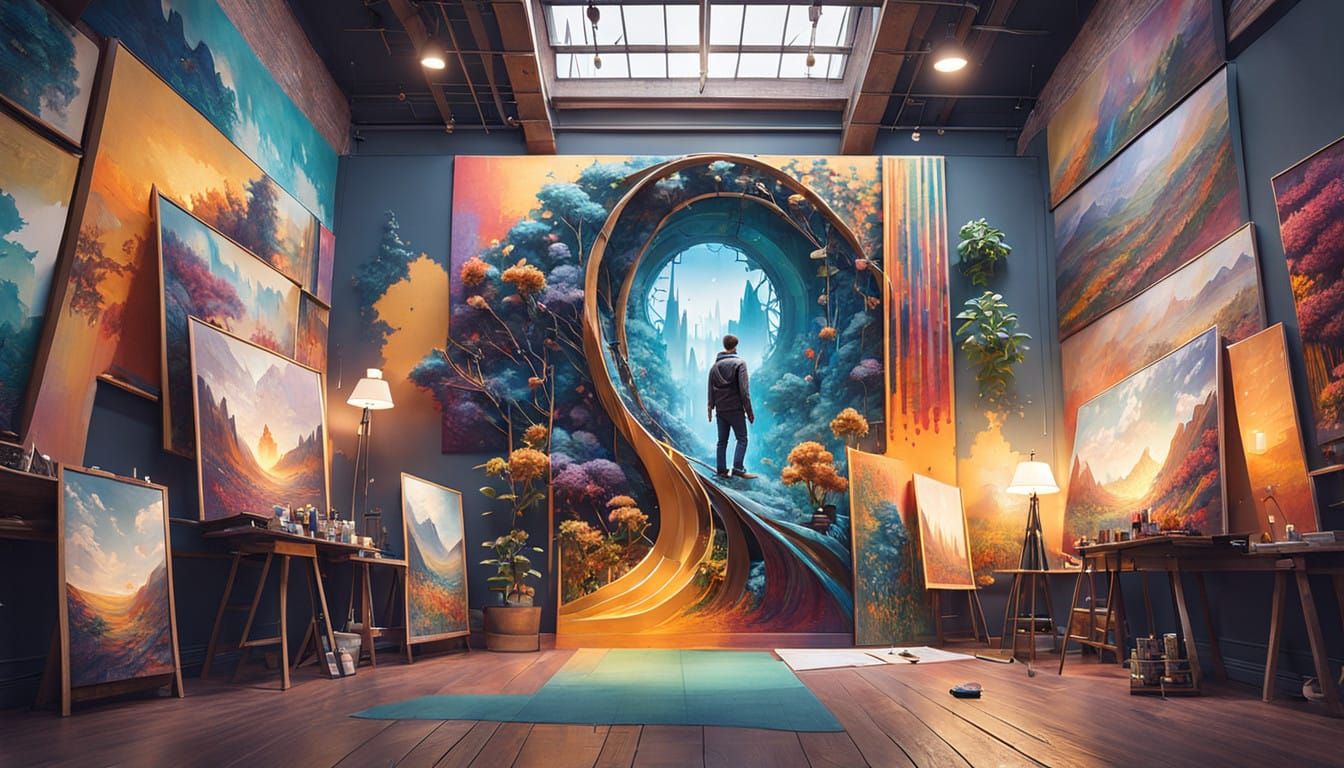 Young Adventurer Discovers Vibrant Fantasy Landscape