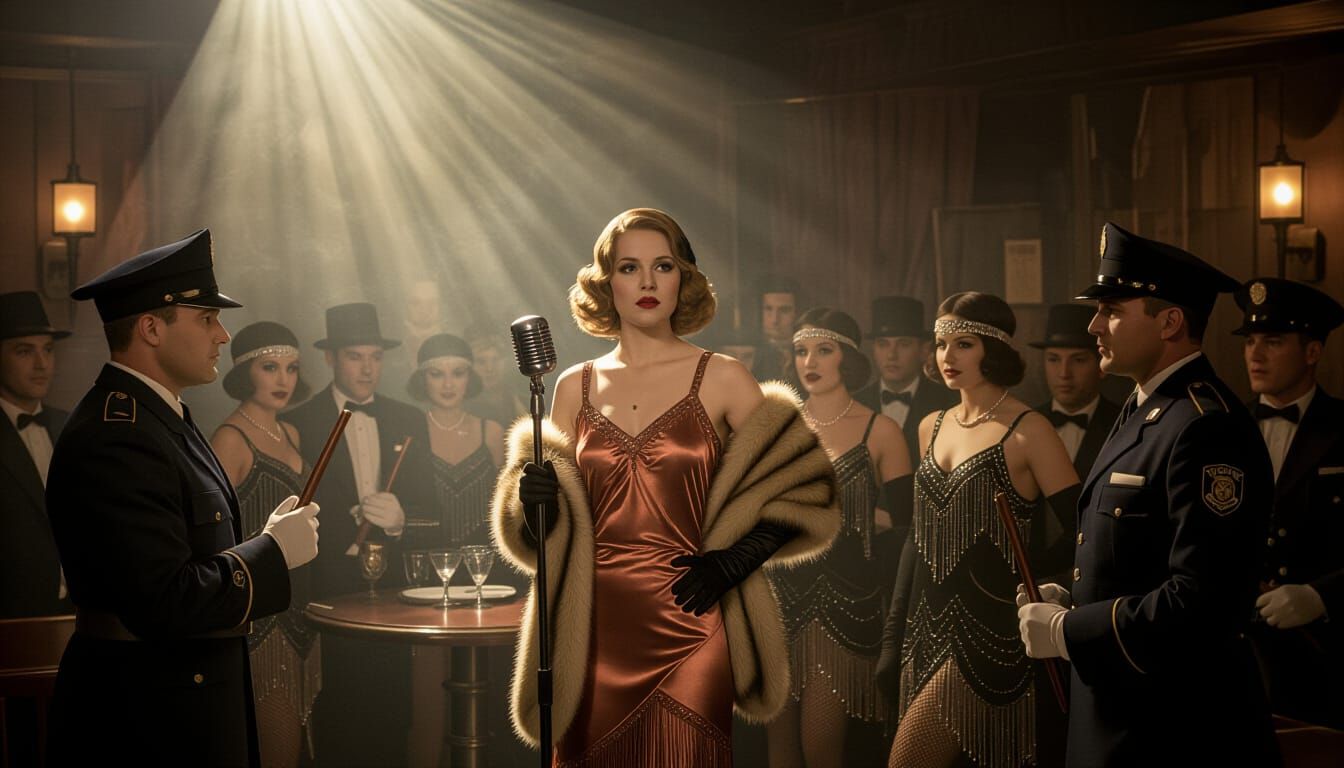 1930s Speakeasy Raid: Flappers, Gangsters, and Police
