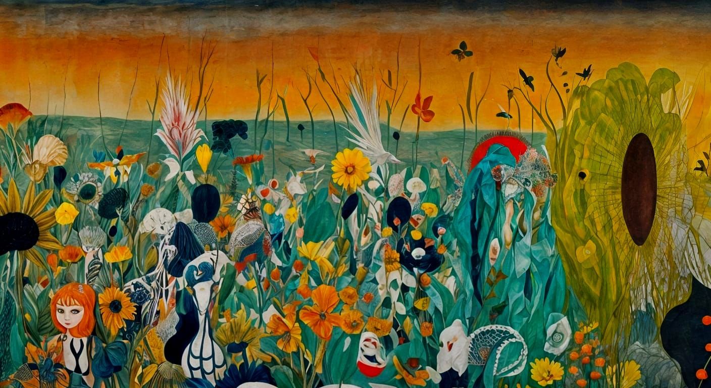 Woman in Crown Imperial Dress: Surreal Collage