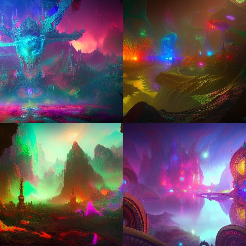 Psychedelic Mirage in Detailed Matte Painting
