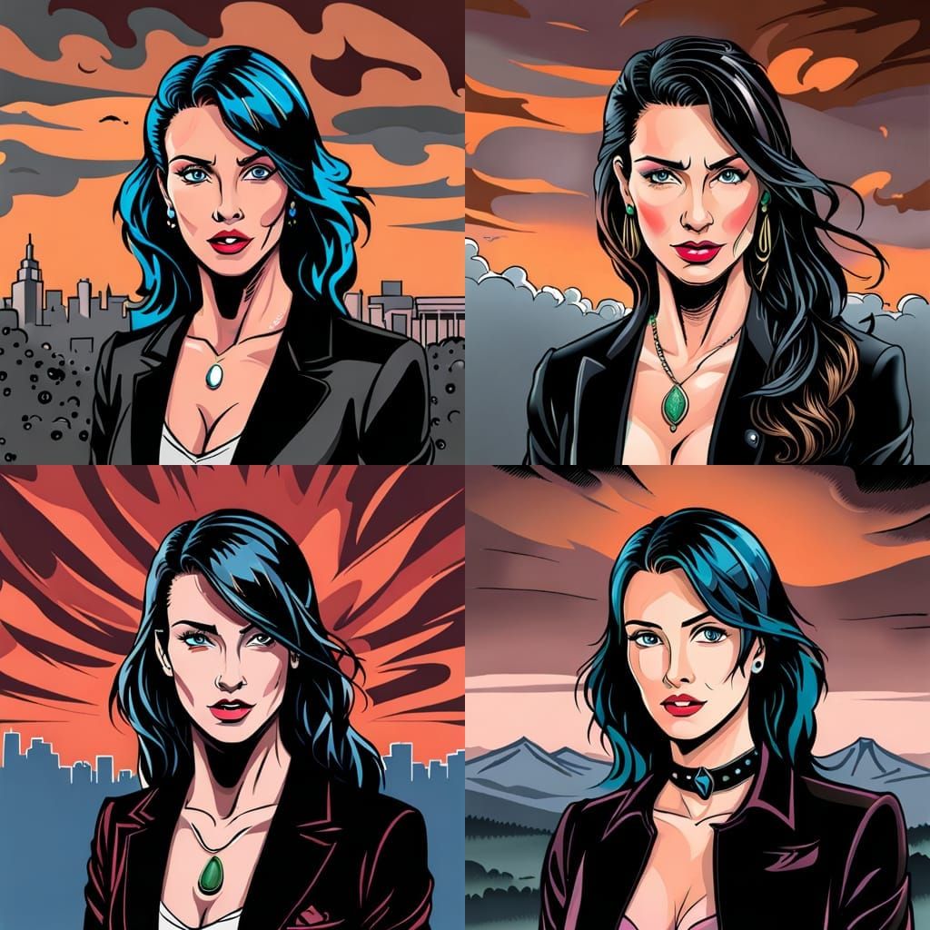 Gothic Girl in Digital Comic Book Art Style