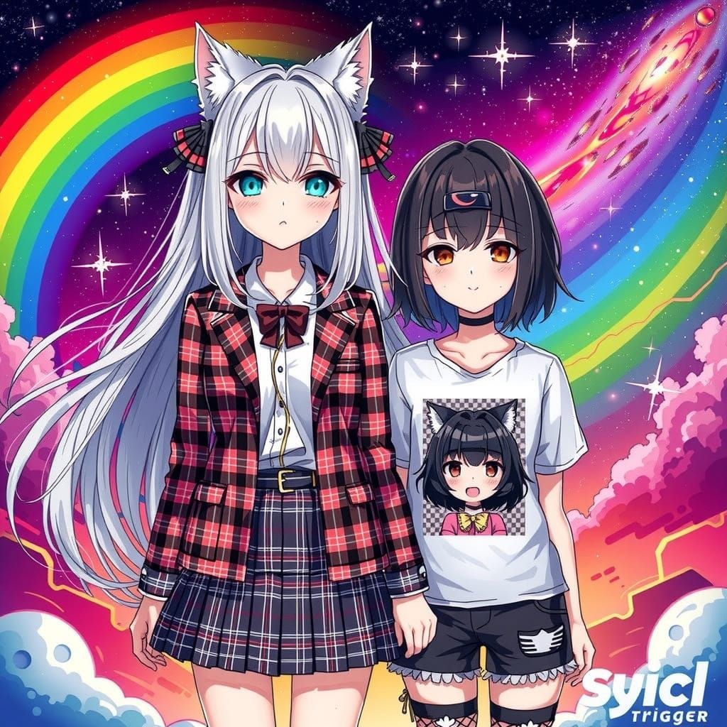 Anime Girls in Space: Cel-Shaded Manga Style