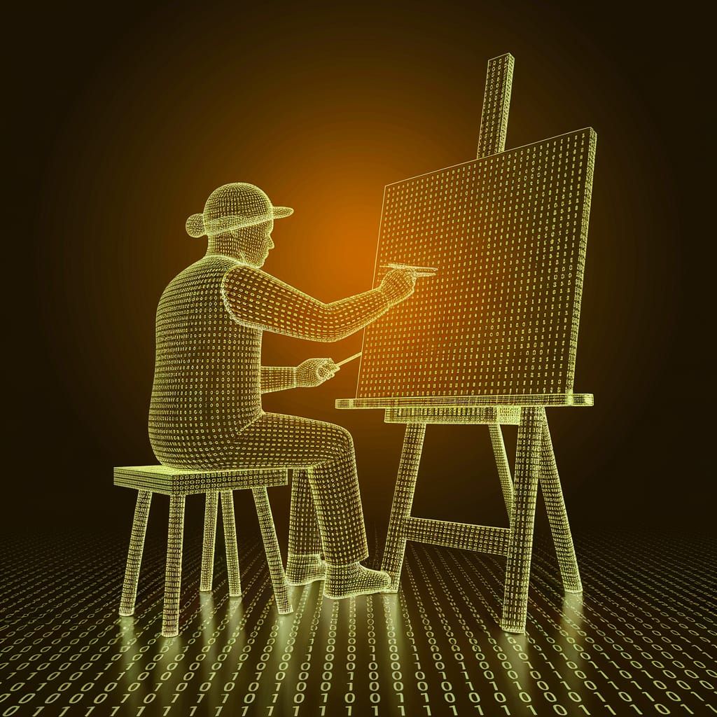 Digital Artist as Code on Canvas