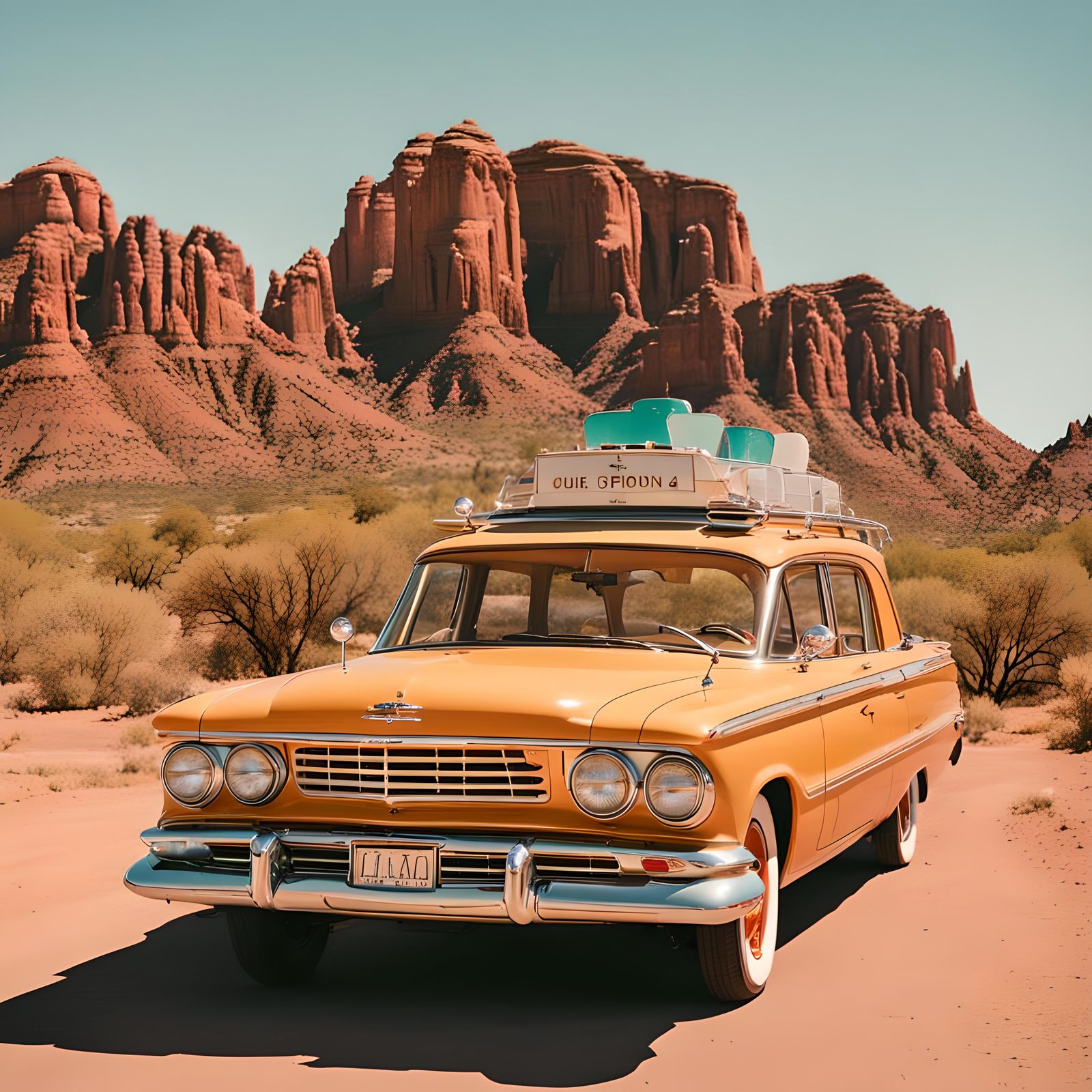 Wes Anderson Style Car in Arizona