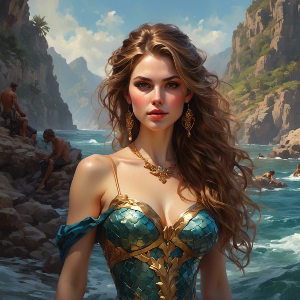 Anna Kendrick as Mermaid, Digital Art Portrait