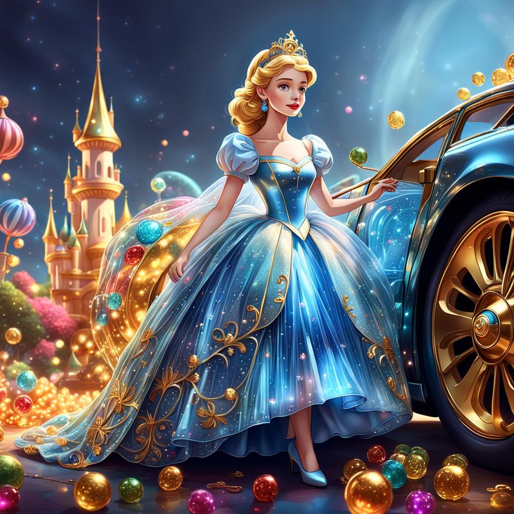 Cinderella in Glass Dress, Candy Art Style