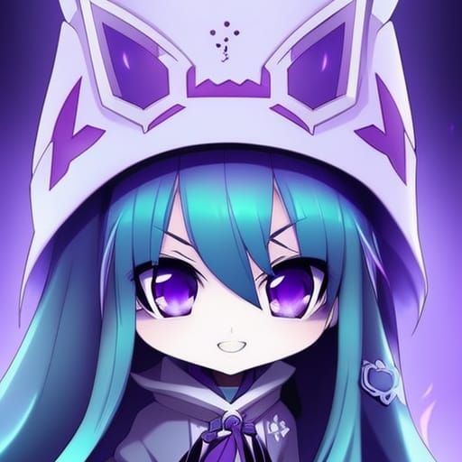 Cute Chibi Ghost Girl in Anime Style