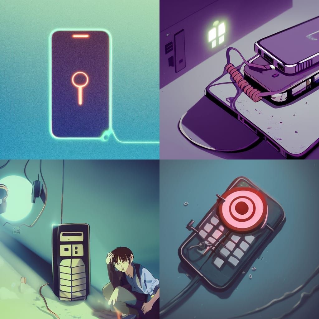 Surreal Phone Meltdown in Studio Ghibli Style