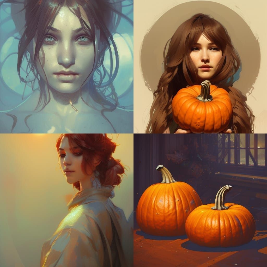 Hyperdetailed Portrait of Pumpkins in Artstation Style