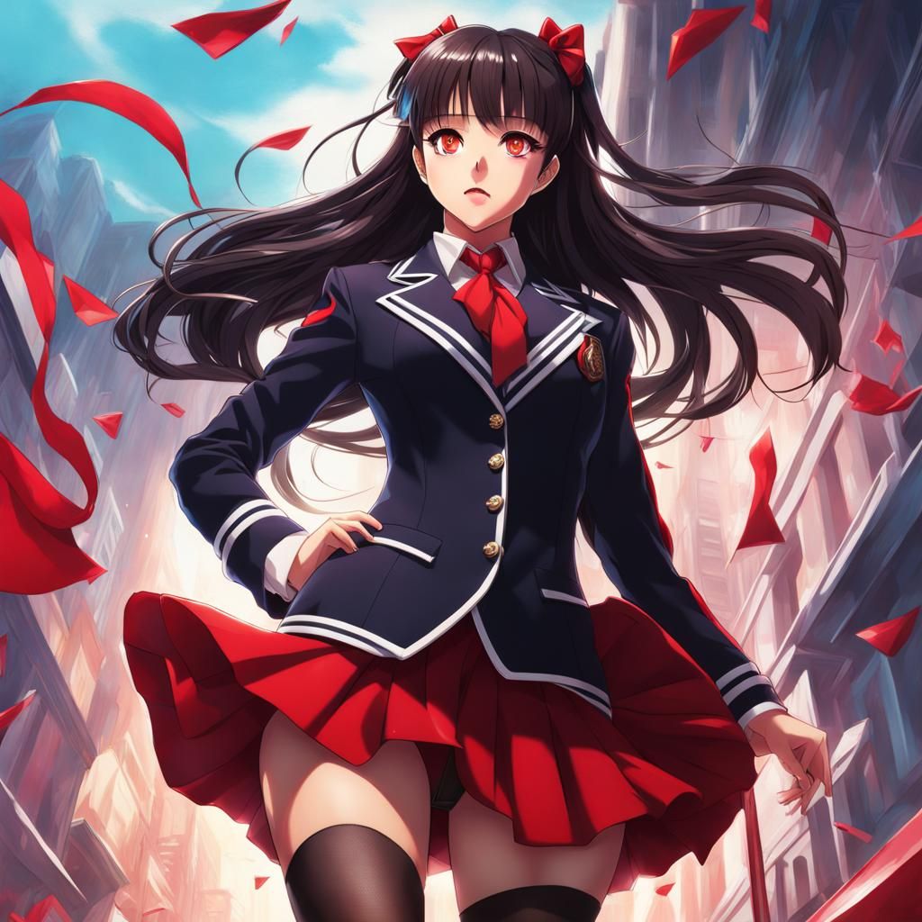 Hyperrealistic Rin Tohsaka in School Uniform