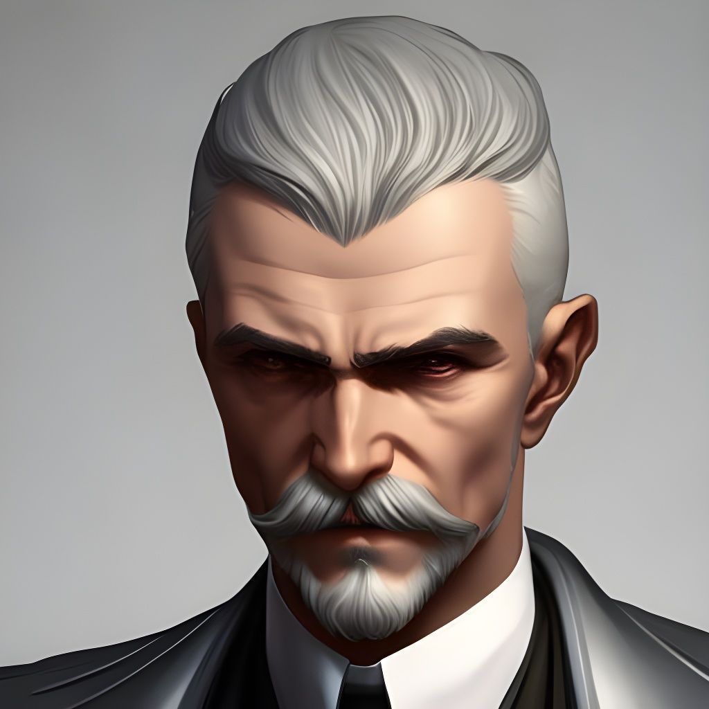 Detailed Portrait of Frail Old Man in Suit