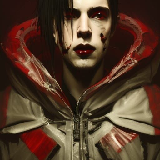Detailed Vampire Portrait in Fantasy Art Style