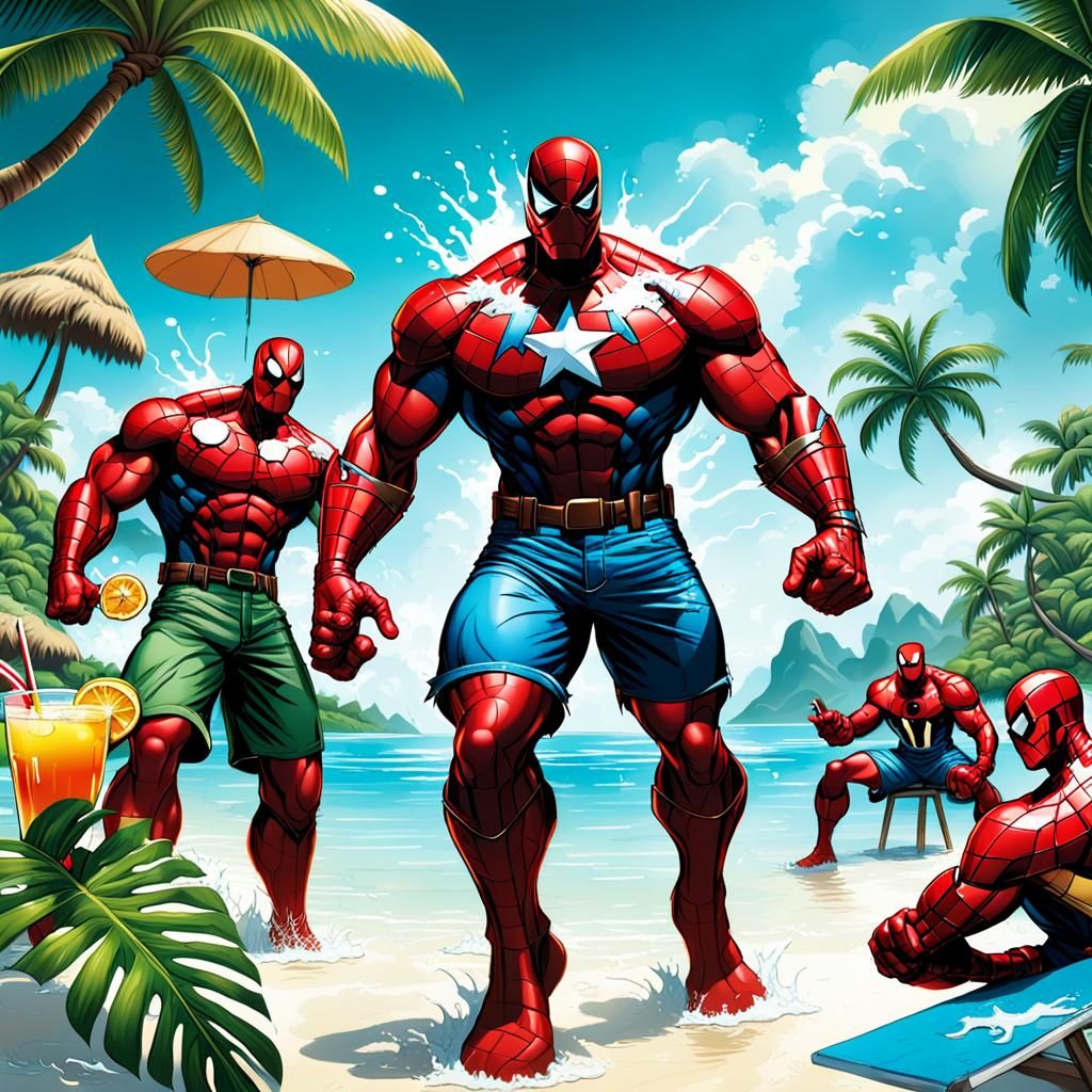Superhelden Marvel op vakantie