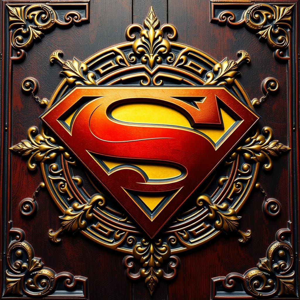 Majestic Ming-Inspired Superman Symbol in Elegant Asian Styl...
