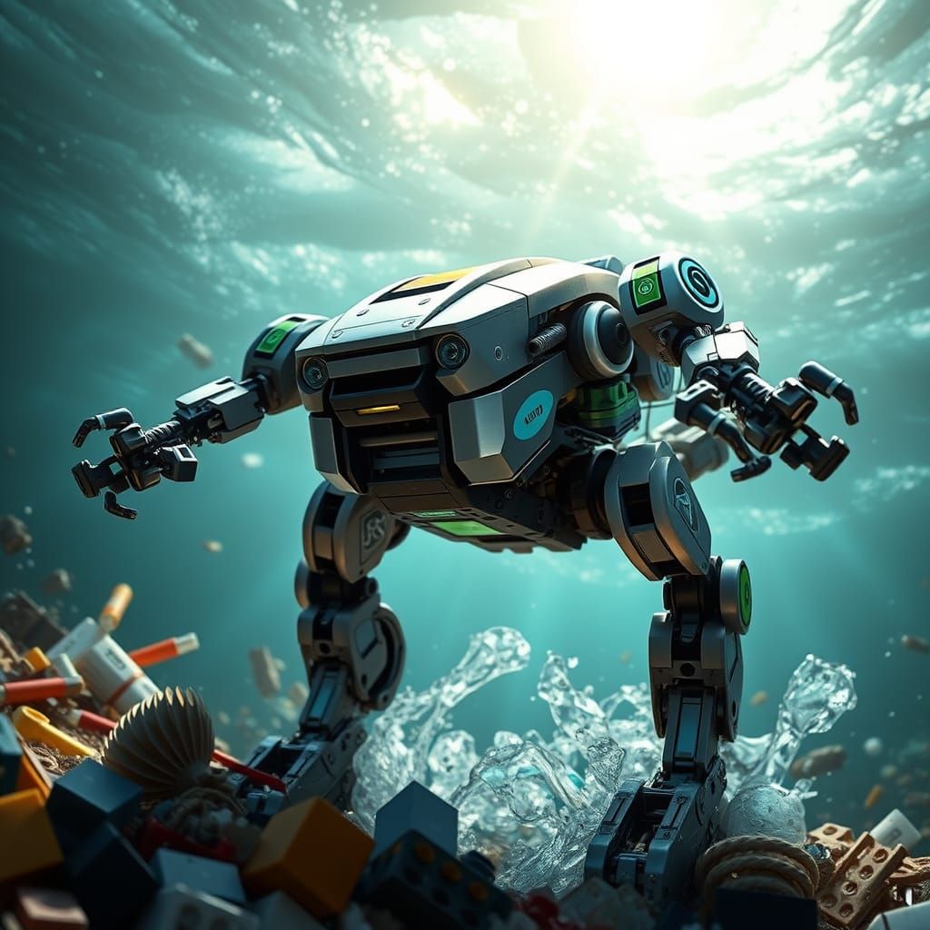Lego Marine Debris Cleaner in Futuristic Style
