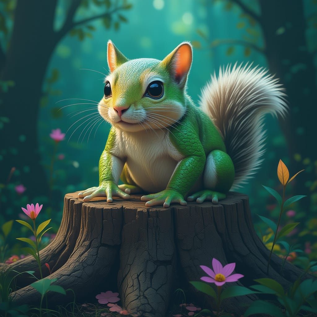Frog and Squirrel Hybrid Fantasy Concept Art
