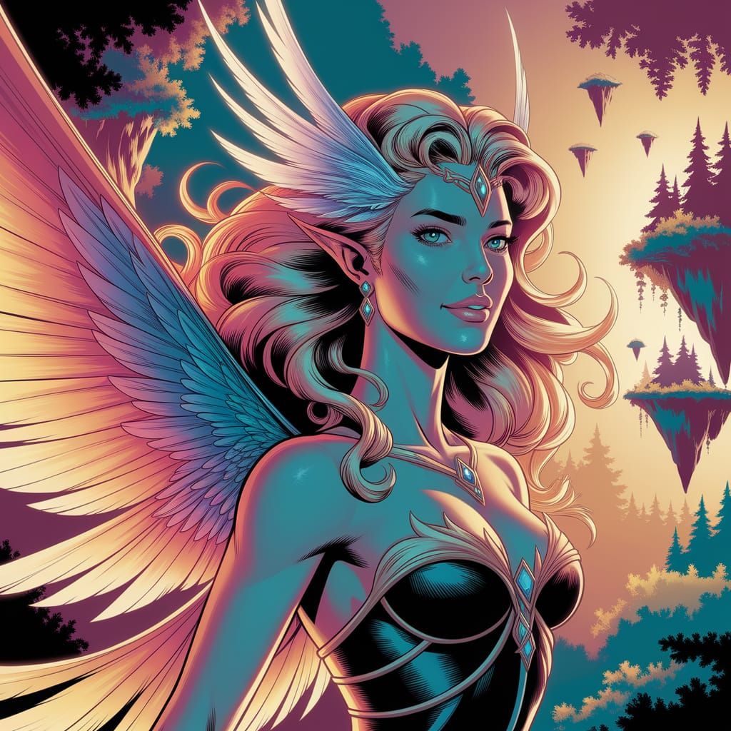 Regal Princess in Enchanted Comic Book Art Style