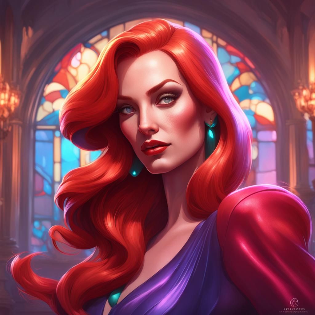 Jessica Rabbit Portrait in Art Nouveau Style