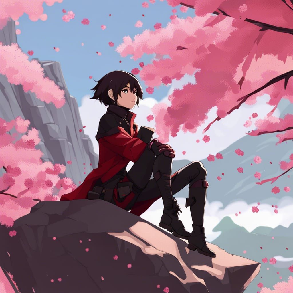 Ruby Rose in Cherry Blossom Scene