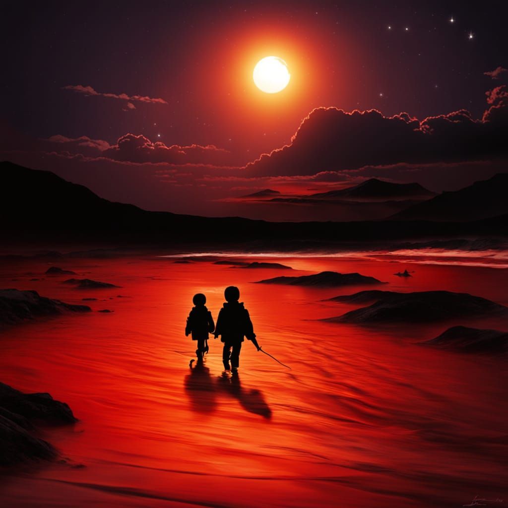 AI Generates Perfect Image Blend at Sunset