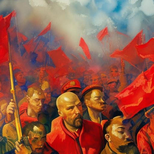 Lenin's Legacy in Gouache Style: Red Terror