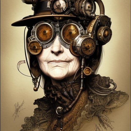 Steampunk Woman Portrait in Victorian Setting