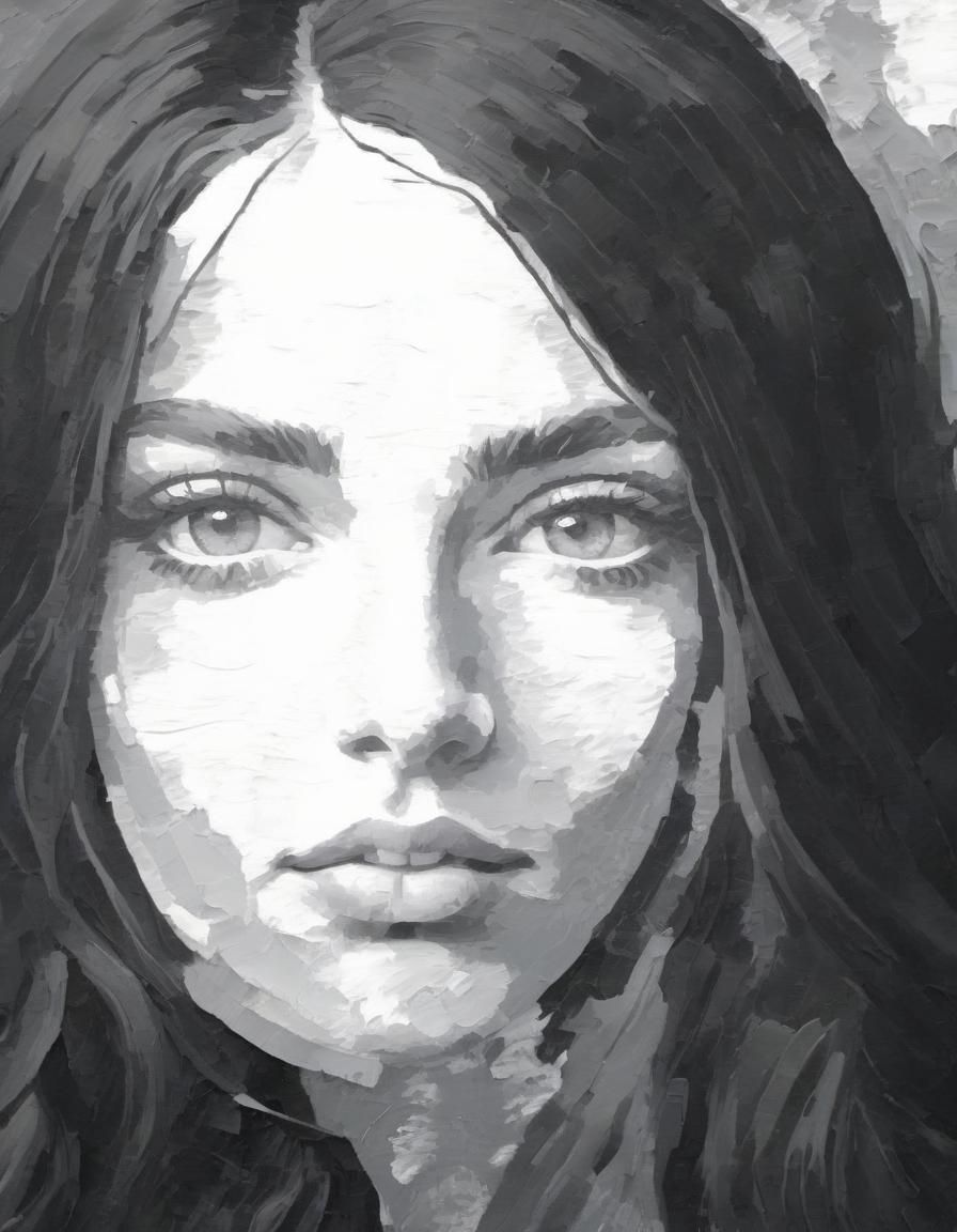 Post-Impressionist Oil Painting of a Beautiful Woman