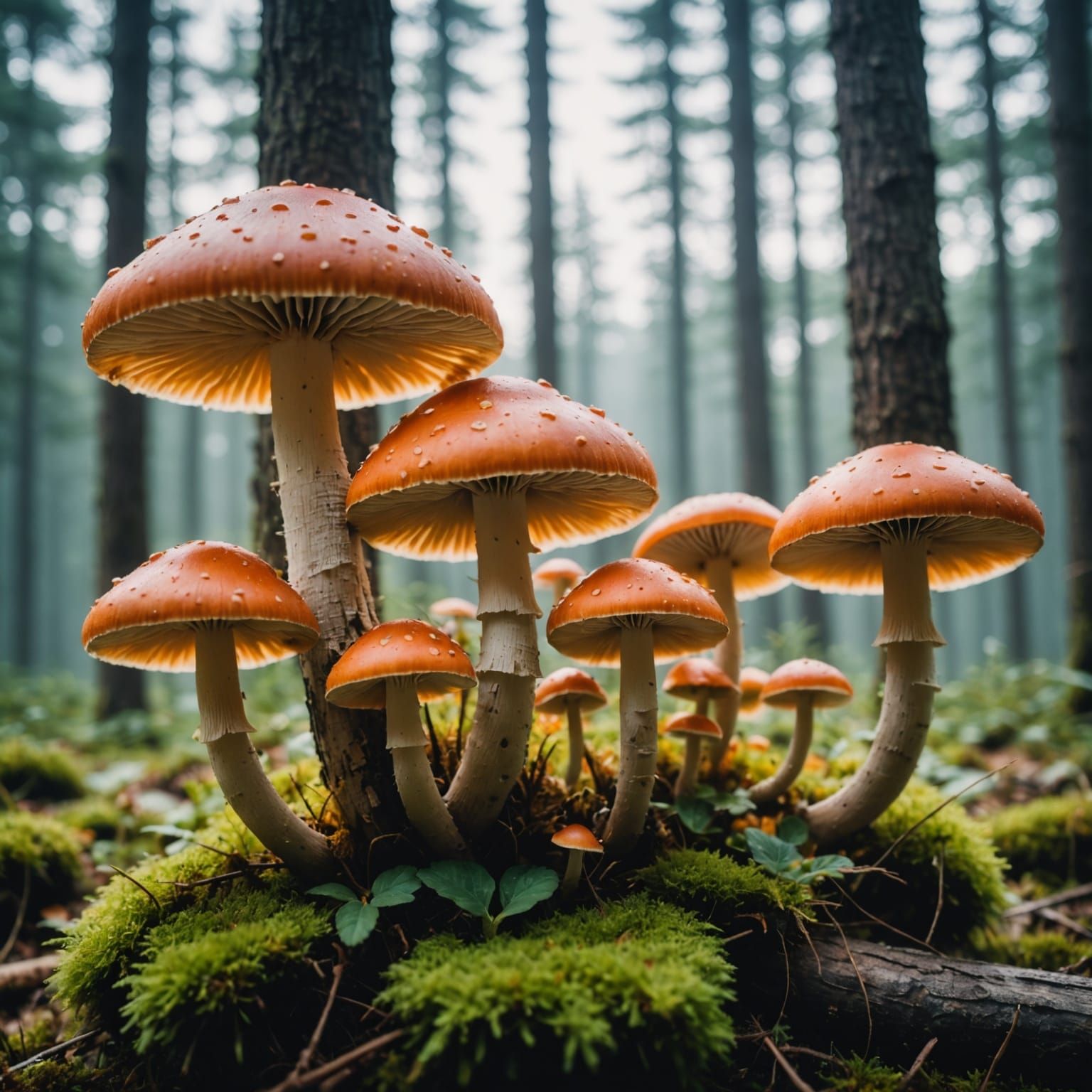 Mushrooms in Double Exposure