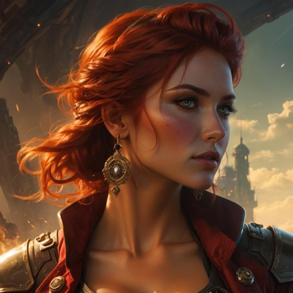 Epic Sci-Fi Space Pirate Portrait in Anime Style