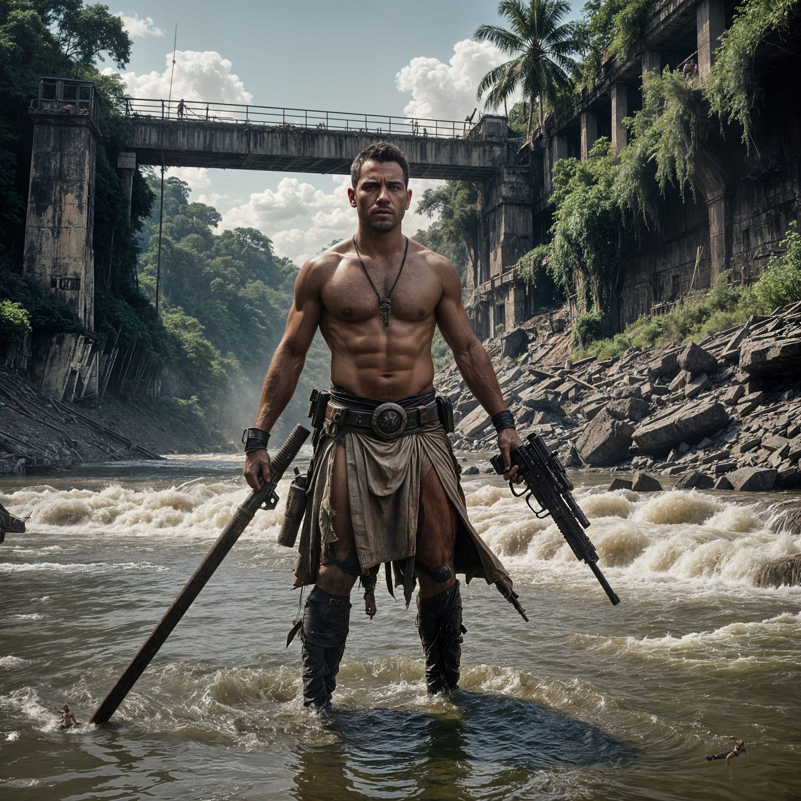 Wasteland Warrior with Laser Gun in Ruins