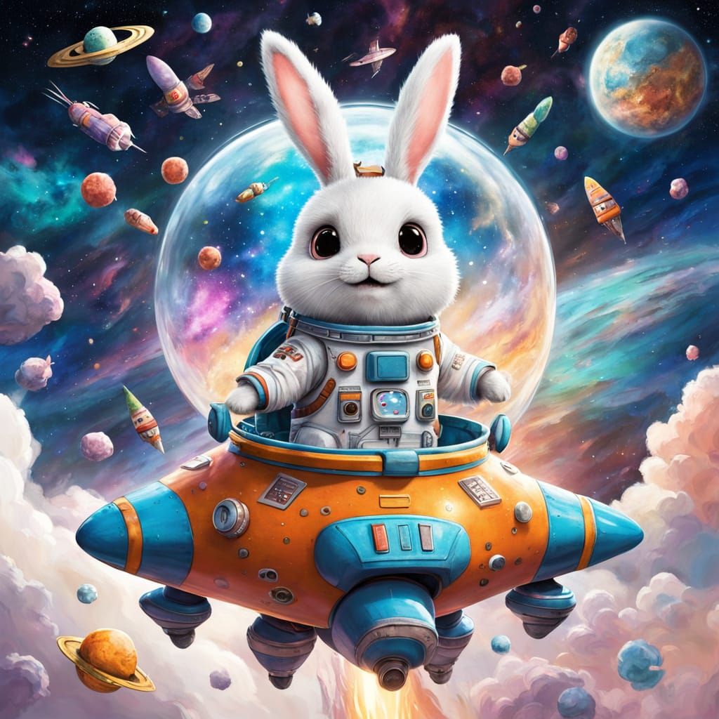 Surreal Adventure in Whimsical Space