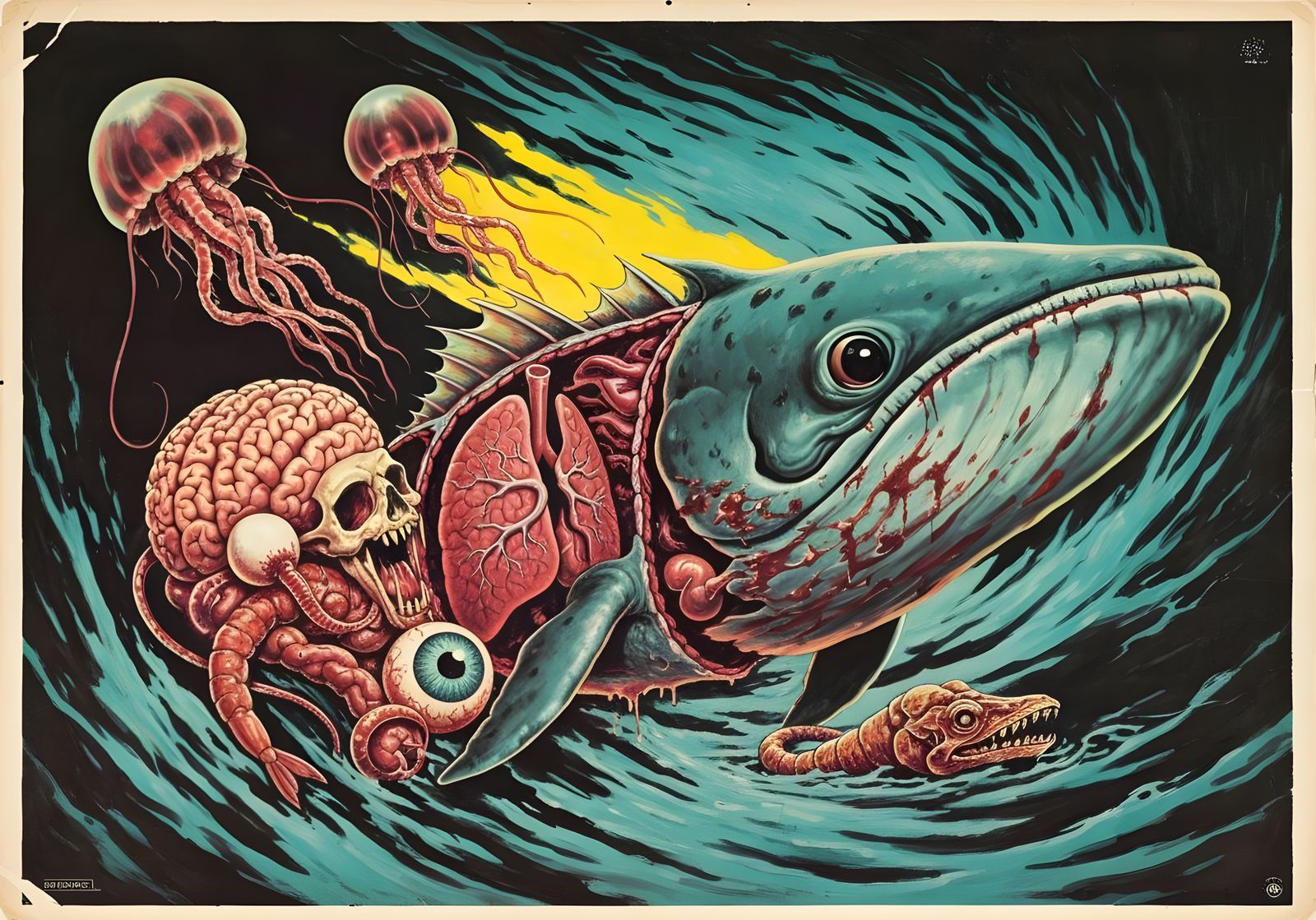 Vintage B-Movie Horror Poster of Mutant Creature