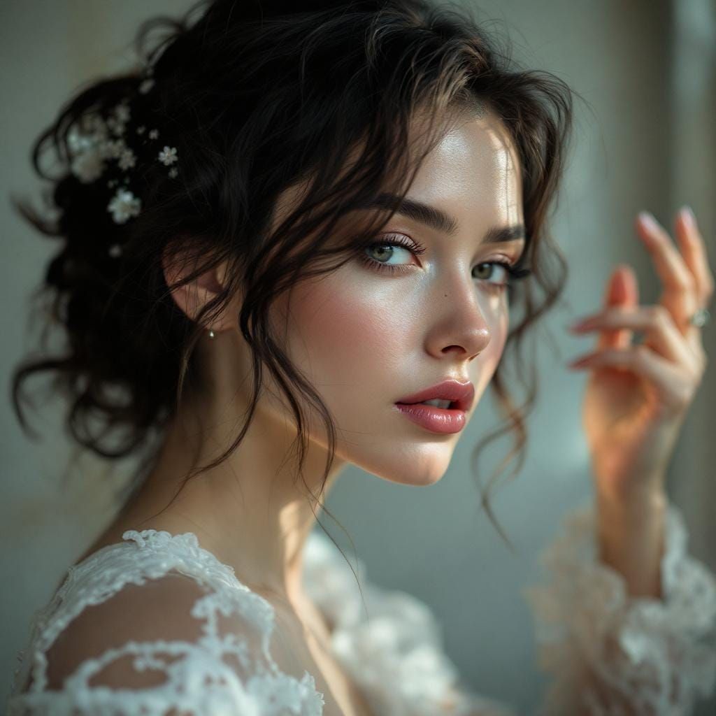 Winged Woman in Opulent Digital Art Style