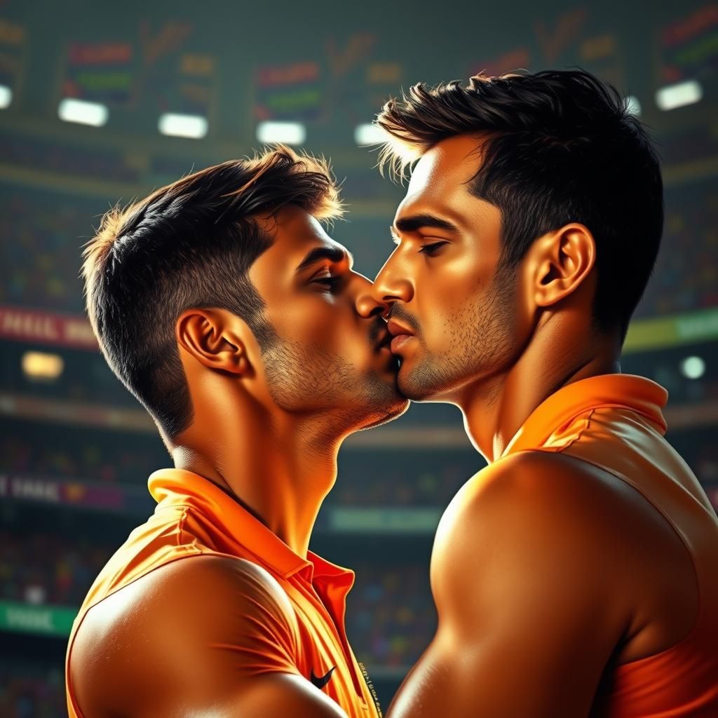 Intimate Moment Between Two Cricket Players
