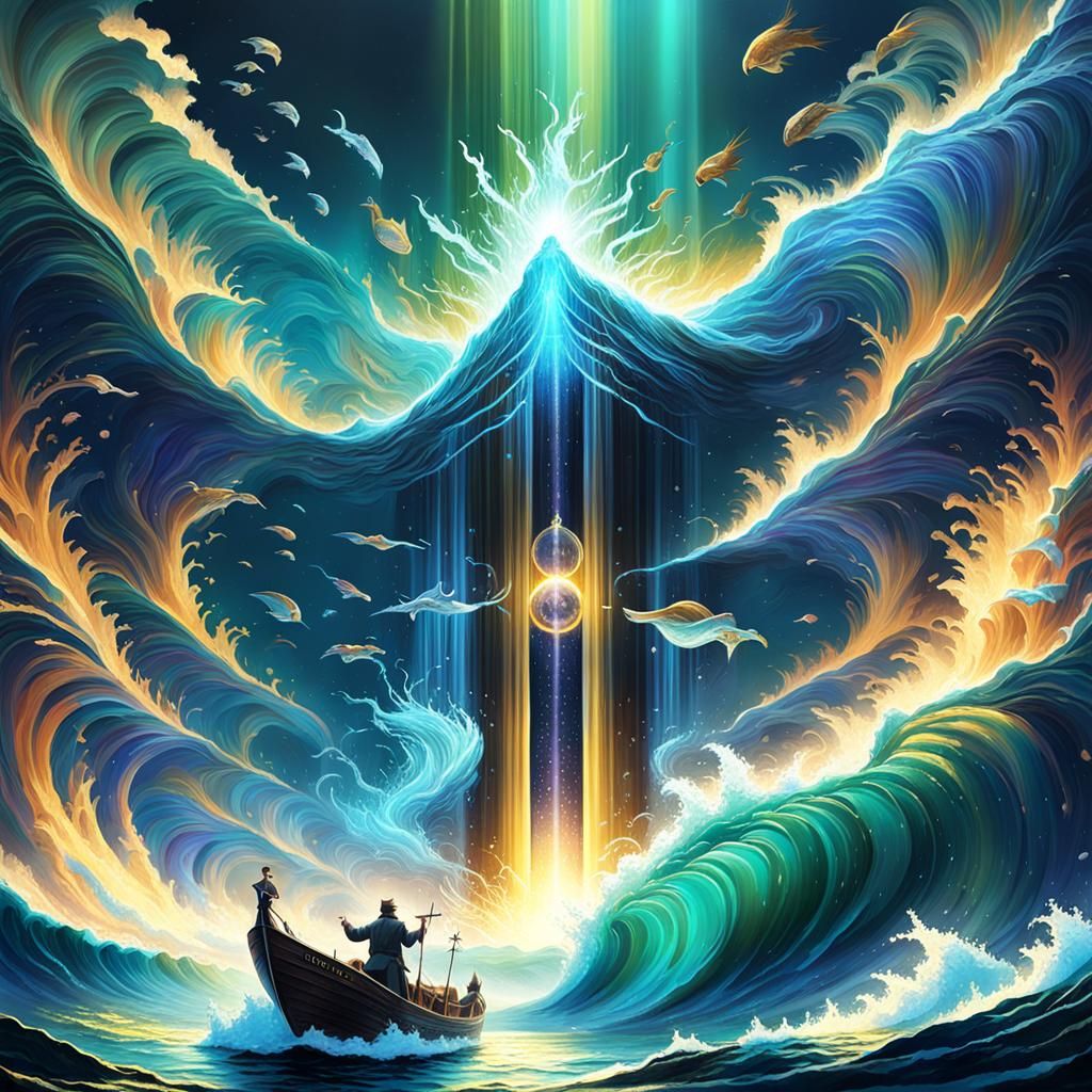 Spectrum Ocean Waves in Dark Fantasy Style