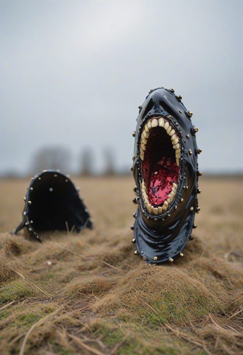 Eerie Masked Figure in Macro Photo