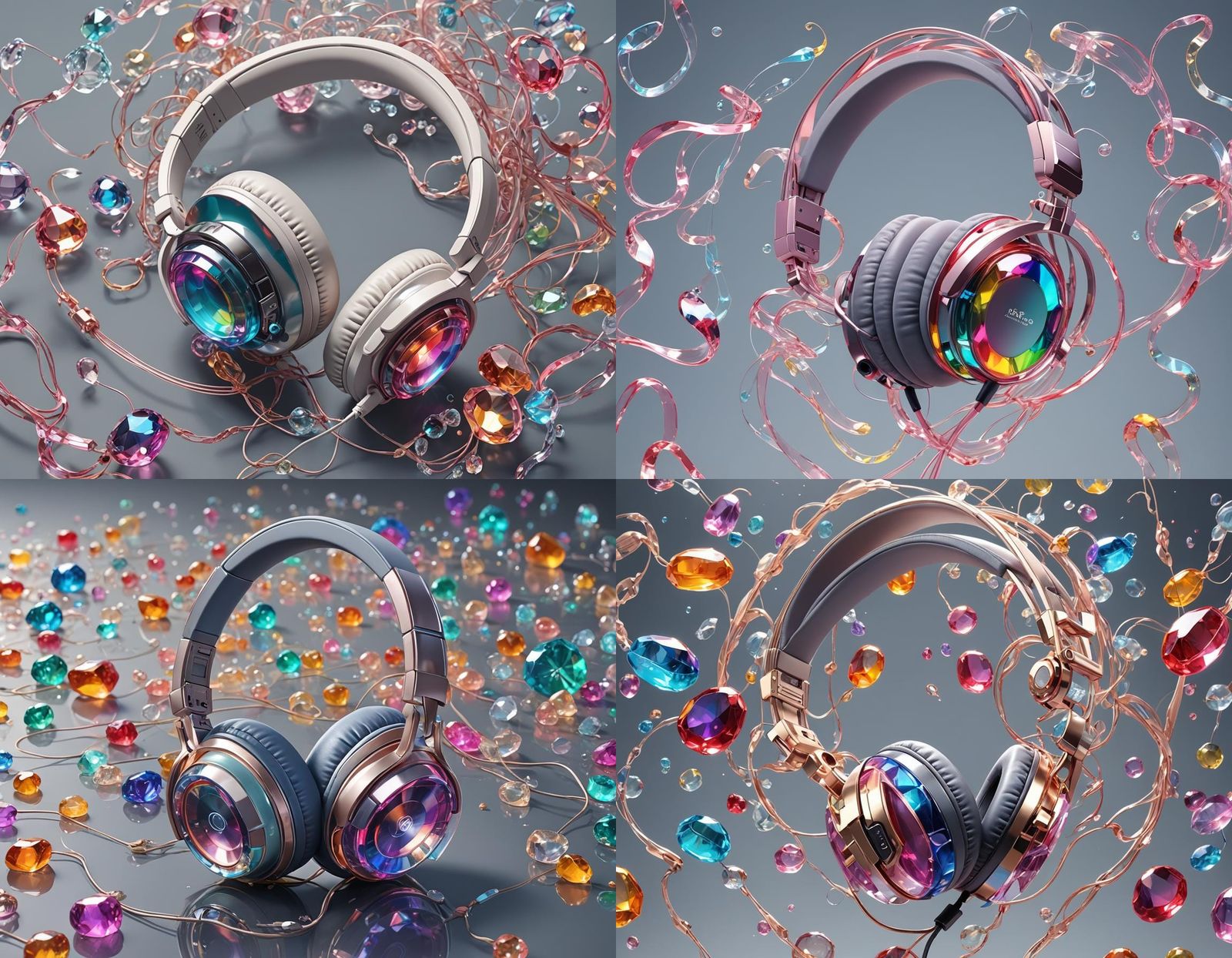 Crystal Jelly Headphones in 3D Anime Art