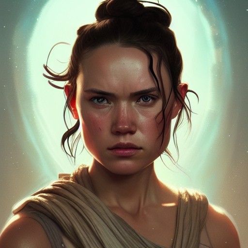 Rey Skywalker Portrait in Cosmic Colors