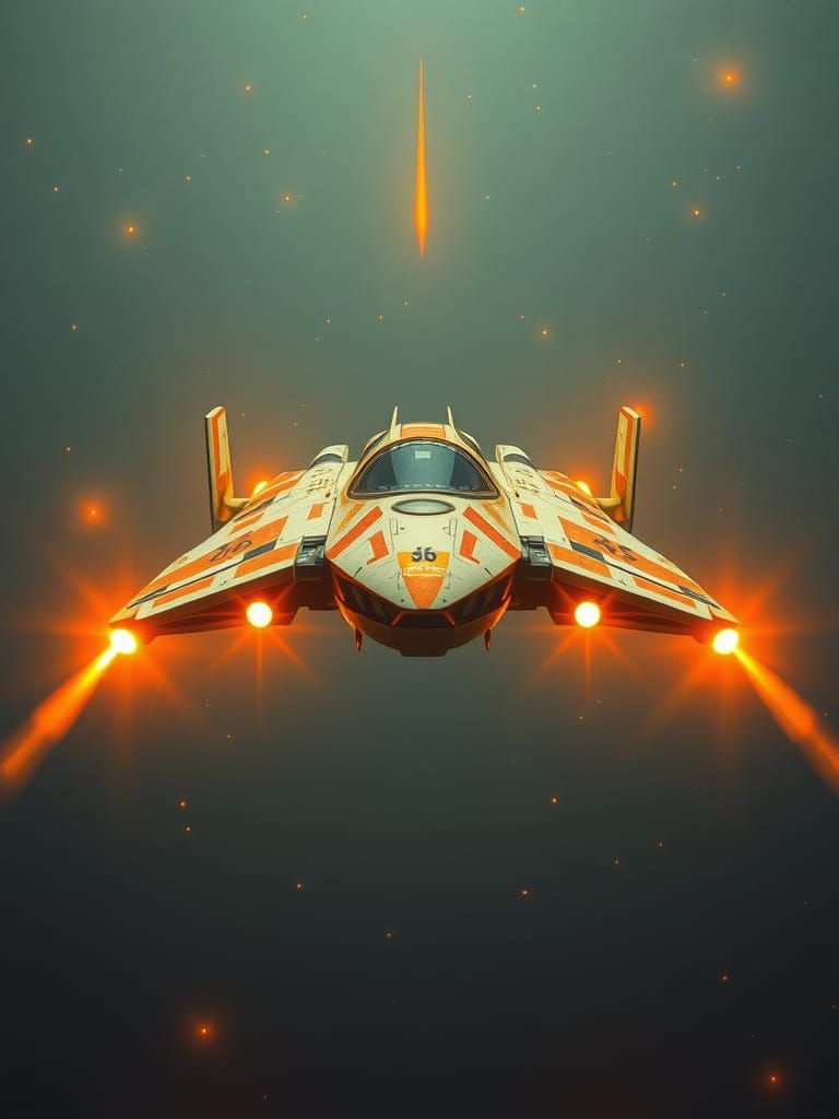 Calligraphic Spaceship Drifting in Deep Space