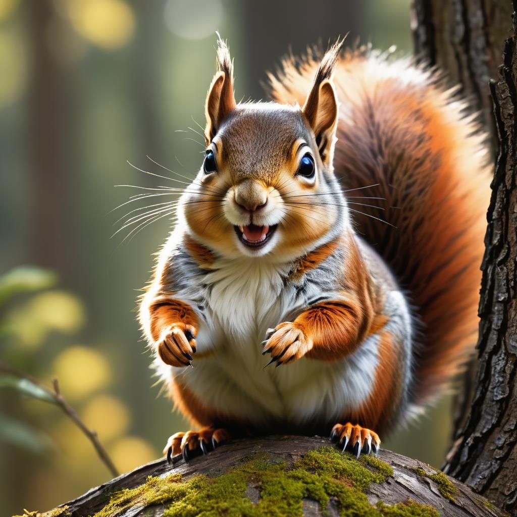 Playful Squirrel Glamour Shot in Pop Art Style