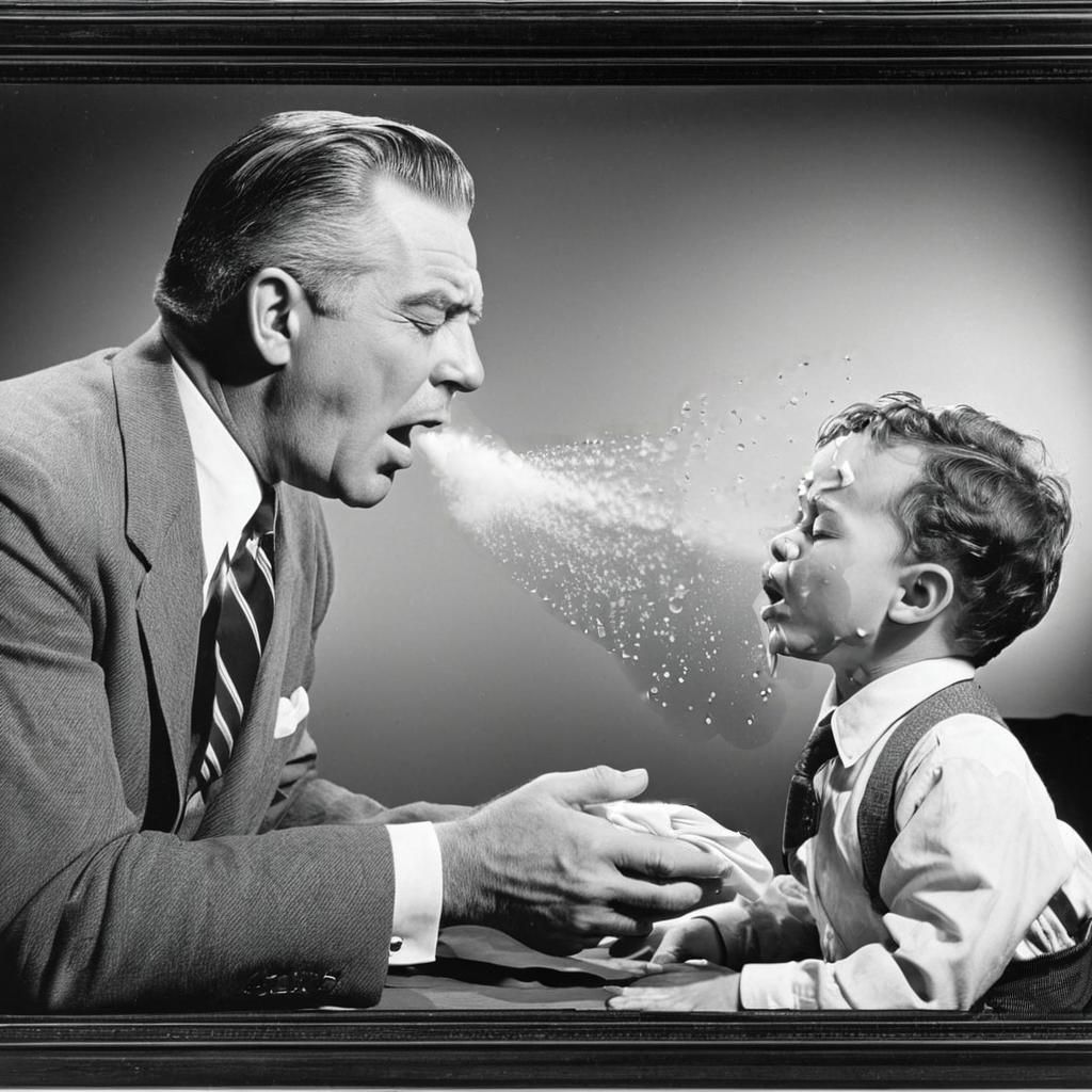 Hand Holding Handkerchief: 1950s Photorealistic Image