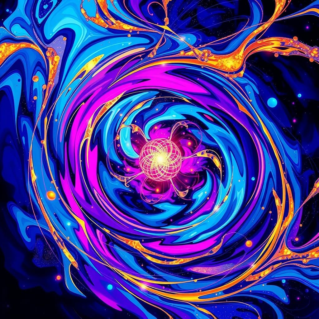 Abstract Creative Flow With Electric Colors