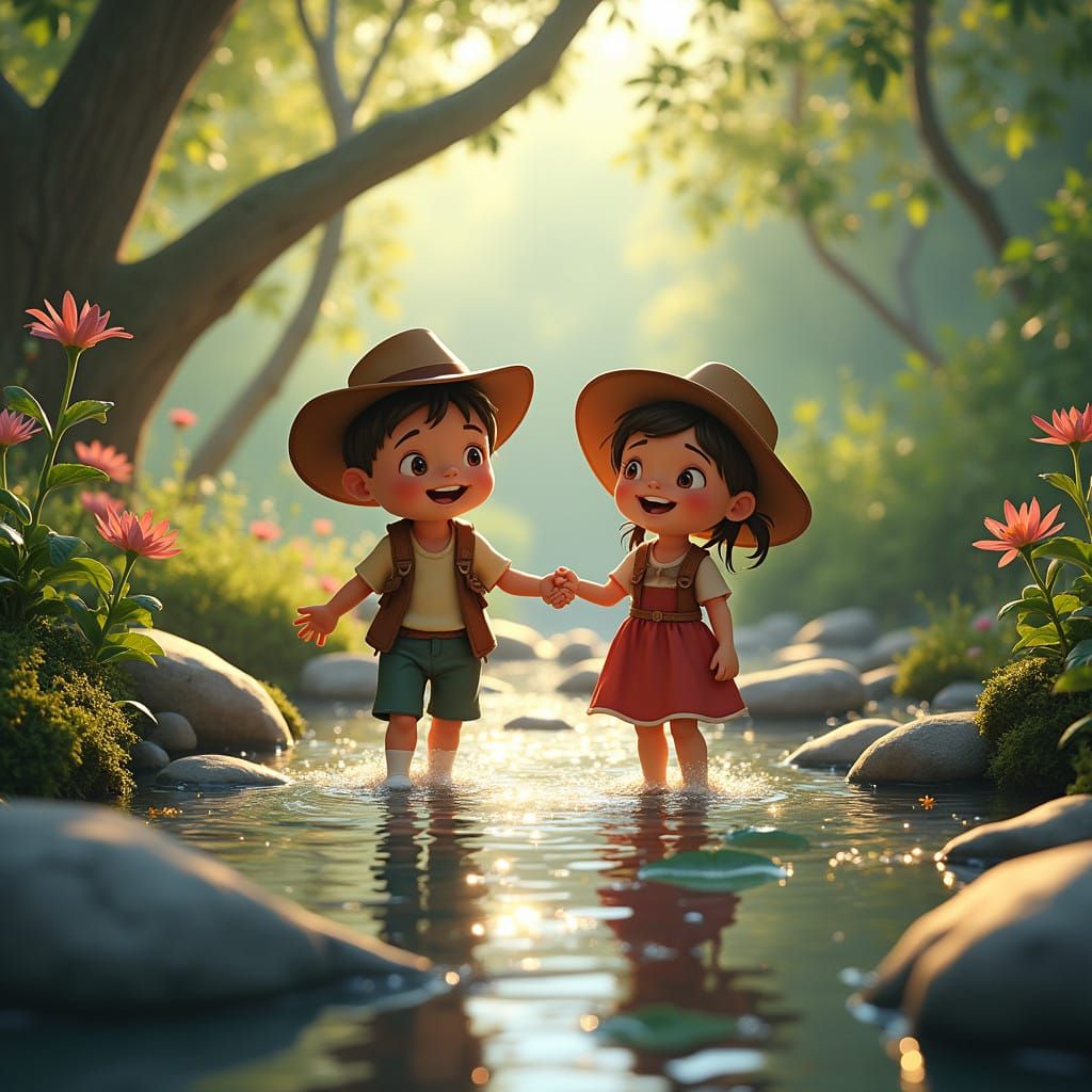 Whimsical Disney-Inspired Children's Scene