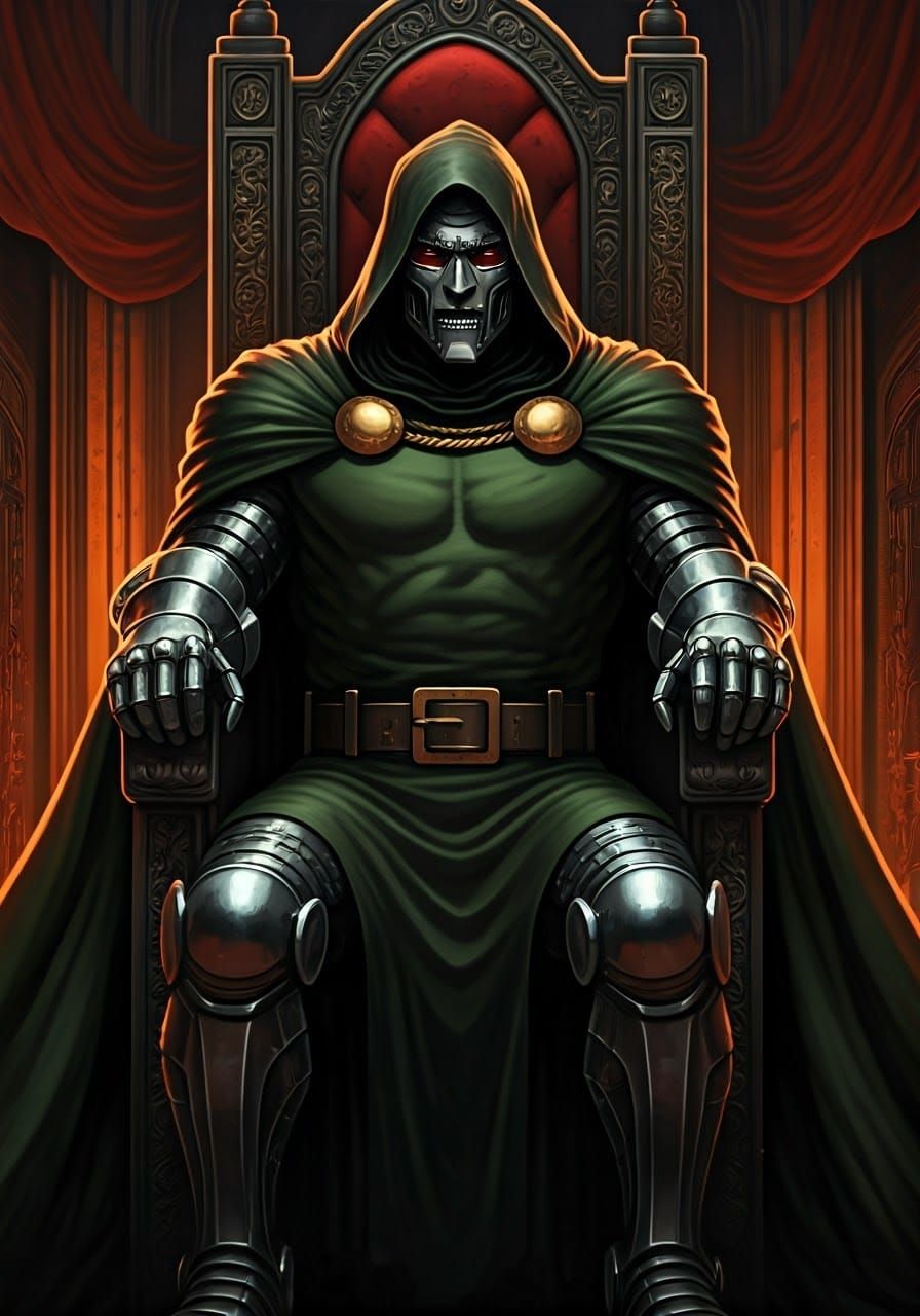 Dr. Doom on Throne in Opulent Castle