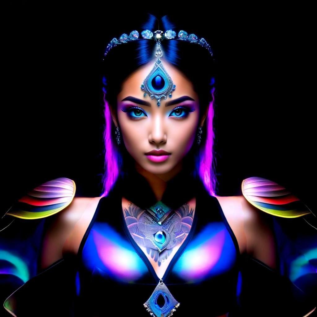 Hyperrealistic Woman with 3D Illusion Tattoo