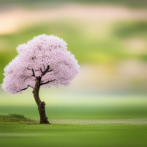Cherry Blossom Tree in a Field