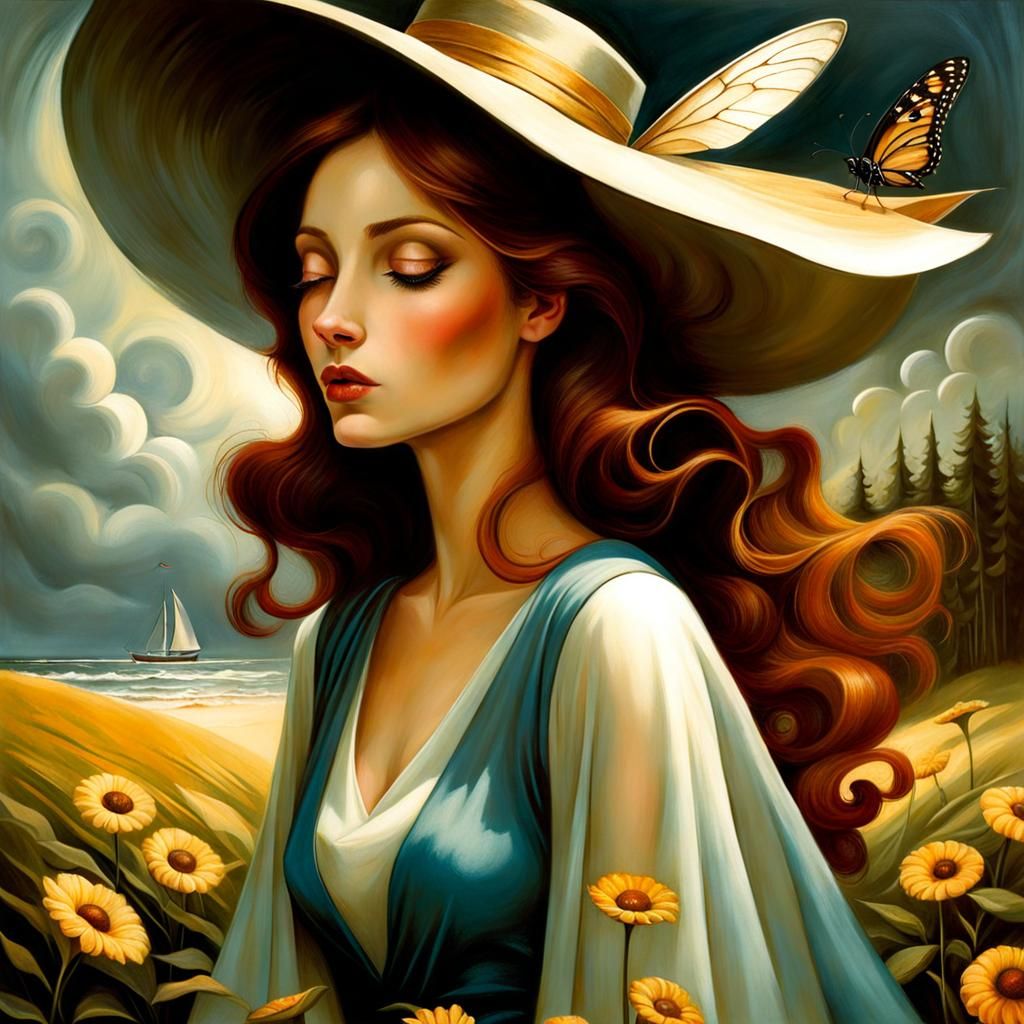 Whimsical Storybook Illustration in Dreamlike Style